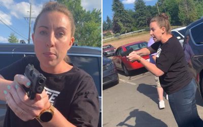 White lady pulls weapon on Black mother and high schooler after purportedly attempting to hit them with her vehicle